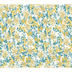 Pretty Poseys in Yellow Floral Peel and Stick Wallpaper, 20.5